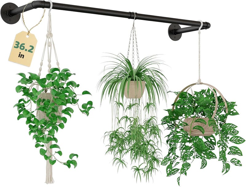 Galood Plant Hanger Indoor Hanging Planters for Indoor Plants Hanging Plant Holder Black Metal Rod(Pot/Chain/Plant not Included - Image 1